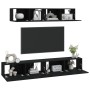 4-teiliges TV-Möbelset aus schwarzem Sperrholz von vidaXL, TV-Möbel - Ref: Foro24-3114535, Preis: 193,43 €, Rabatt: %