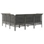 Set de muebles de jardín 5 pzas y cojines ratán sintético gris
