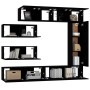 7-teiliges TV-Möbelset aus schwarzem Sperrholz von vidaXL, TV-Möbel - Ref: Foro24-3114559, Preis: 337,35 €, Rabatt: %