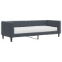 Sofá cama con colchón terciopelo gris oscuro 80x200 cm