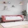 Sofá cama con colchón terciopelo rosa 80x200 cm
