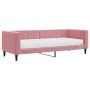 Sofá cama con colchón terciopelo rosa 80x200 cm
