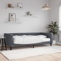 Sofá cama con colchón terciopelo gris oscuro 90x200 cm