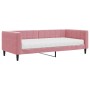 Sofá cama con colchón terciopelo rosa 90x200 cm