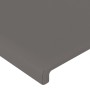 Cabecero de cuero sintético gris 183x23x78/88 cm