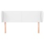 Cabecero de cuero sintético blanco 147x23x78/88 cm