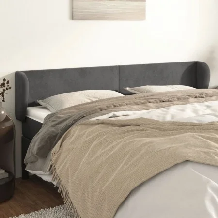 Kopfteil aus dunkelgrauem Samt, 183 x 23 x 78/88 cm von vidaXL, Kopf- und Fußteile - Ref: Foro24-3116925, Preis: 67,88 €, Rab...