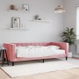 Sofá cama con colchón terciopelo rosa 100x200 cm