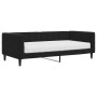 Sofá cama con colchón terciopelo negro 90x190 cm