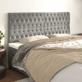 Kopfteile 4 Einheiten aus hellgrauem Samt 90x7x78/88 cm von vidaXL, Kopf- und Fußteile - Ref: Foro24-3116728, Preis: 142,32 €...