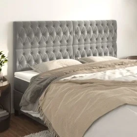 Kopfteile 4 Einheiten aus hellgrauem Samt 90x7x78/88 cm von vidaXL, Kopf- und Fußteile - Ref: Foro24-3116728, Preis: 137,14 €...