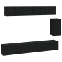 Set de muebles para TV 6 piezas madera contrachapada negro de vidaXL, Muebles TV - Ref: Foro24-3114615, Precio: 222,52 €, Des...