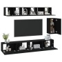 6-teiliges TV-Möbelset aus schwarzem Sperrholz von vidaXL, TV-Möbel - Ref: Foro24-3114615, Preis: 217,86 €, Rabatt: %