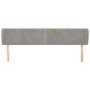 Cabecero de terciopelo gris claro 203x23x78/88 cm de vidaXL, Cabeceros y pies de cama - Ref: Foro24-3117070, Precio: 63,78 €,...