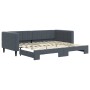 Sofá cama nido terciopelo gris oscuro 90x200 cm