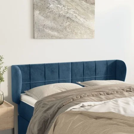 Dark blue velvet headboard 147x23x78/88 cm by vidaXL, Headboards and footboards - Ref: Foro24-3117196, Price: 66,83 €, Discou...