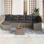 Conjunto de sofá de jardín con cojín 8 pcs Gris Poliratán
