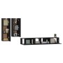 Set de muebles para TV 4 piezas madera contrachapada negro de vidaXL, Muebles TV - Ref: Foro24-3114631, Precio: 208,37 €, Des...
