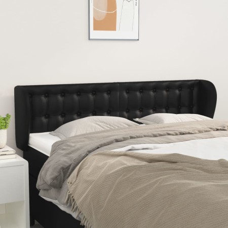 Kopfteil aus schwarzem Kunstleder, 147 x 23 x 78/88 cm von vidaXL, Kopf- und Fußteile - Ref: Foro24-3117234, Preis: 73,96 €, ...