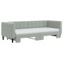 Sofá cama nido con colchón terciopelo gris claro 80x200 cm