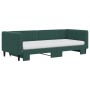 Sofá cama nido con colchón terciopelo verde oscuro 90x200 cm