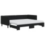 Sofá cama nido con colchón terciopelo negro 90x200 cm