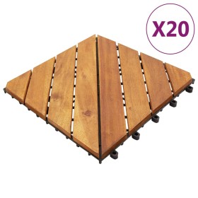 Baldosas de porche de madera de acacia 20 pzas marrón 30x30 cm