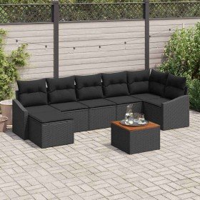 Conjunto de sofá de jardín con cojín 8 pcs Negro Poliratán en Conjuntos de jardín | Comprar online en Foro24