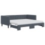 Sofá cama nido con colchón terciopelo gris oscuro 90x190 cm