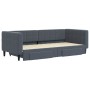 Sofá cama nido con cajones terciopelo gris oscuro 90x200 cm