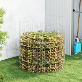 Compostador de jardín acero galvanizado Ø100x100 cm