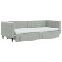 Sofá cama nido con cajones terciopelo gris claro 80x200 cm