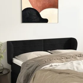 Kopfteil aus schwarzem Samt, 147 x 23 x 78/88 cm von vidaXL, Kopf- und Fußteile - Ref: Foro24-3117334, Preis: 54,06 €, Rabatt: %