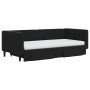 Sofá cama nido con cajones terciopelo negro 90x190 cm