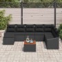 Conjunto de sofá de jardín con cojín 9 pcs Negro Poliratán