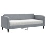 Sofá cama con colchón tela gris claro 80x200 cm