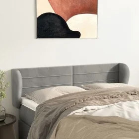 Hellgraues Samtkopfteil 147x23x78/88 cm von vidaXL, Kopf- und Fußteile - Ref: Foro24-3117332, Preis: 62,02 €, Rabatt: %