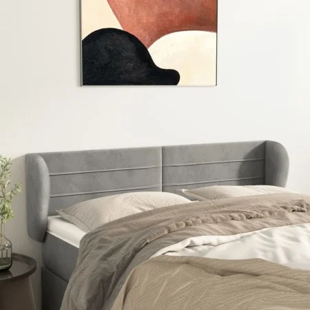 Light gray velvet headboard 147x23x78/88 cm by vidaXL, Headboards and footboards - Ref: Foro24-3117332, Price: 64,41 €, Disco...