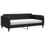 Sofá cama con colchón tela negro 100x200 cm