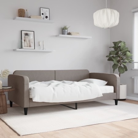 Sofá cama con colchón tela gris taupe 100x200 cm