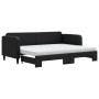 Sofá cama nido con colchón tela negro 80x200 cm