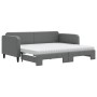 Sofá cama nido con colchón tela gris oscuro 90x200 cm
