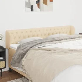 Cream fabric headboard 203x23x78/88 cm by vidaXL, Headboards and footboards - Ref: Foro24-3117507, Price: 95,00 €, Discount: %