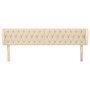 Cabecero de tela color crema 203x23x78/88 cm