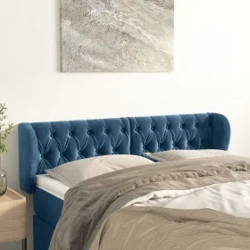 Cabecero de terciopelo azul oscuro 147x23x78/88 cm de vidaXL, Cabeceros y pies de cama - Ref: Foro24-3117532, Precio: 79,48 €...