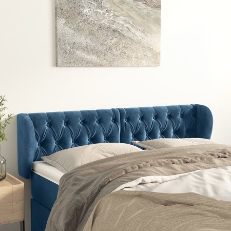 Dunkelblaues Samtkopfteil 147x23x78/88 cm von vidaXL, Kopf- und Fußteile - Ref: Foro24-3117532, Preis: 81,07 €, Rabatt: %