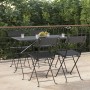 Folding cafeteria chairs 4 pcs steel and black synthetic rattan by vidaXL, Garden chairs - Ref: Foro24-3152112, Price: 153,33...
