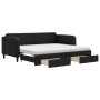 Sofá cama nido con cajones tela negro 90x200 cm