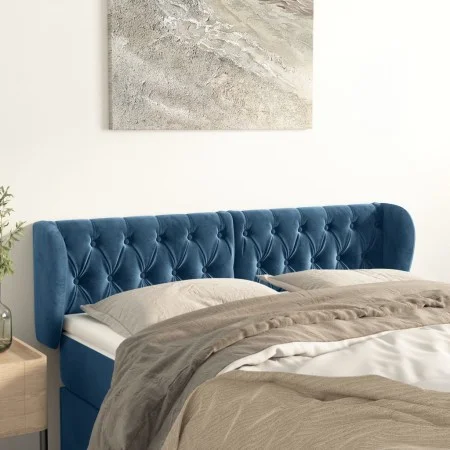 Dunkelblaues Samtkopfteil 163x23x78/88 cm von vidaXL, Kopf- und Fußteile - Ref: Foro24-3117538, Preis: 86,99 €, Rabatt: %