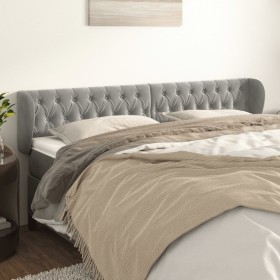 Hellgraues Samtkopfteil 203x23x78/88 cm von vidaXL, Kopf- und Fußteile - Ref: Foro24-3117546, Preis: 96,01 €, Rabatt: %